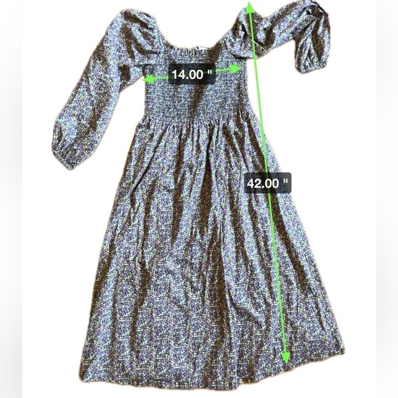 J.Crew X Liberty | Organic Cotton Daydream Smocked Dress Busy Izzy Medium 2022 - Picture 9 of 9